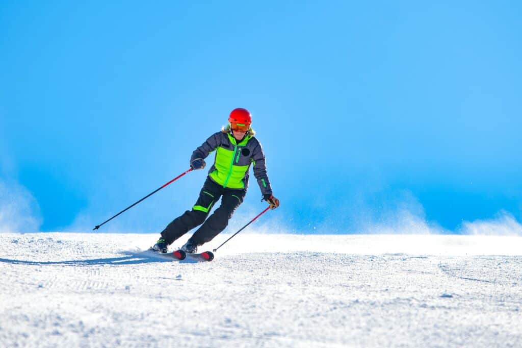 A girl skiing